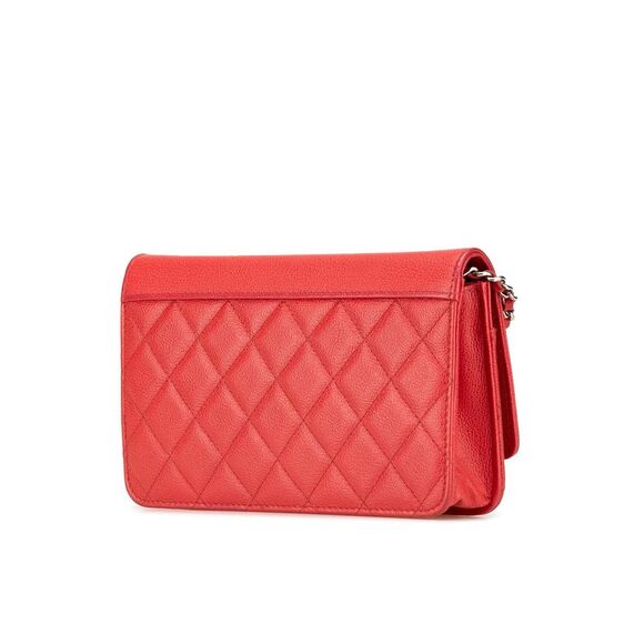 Pre Loved Chanel Wallet on Chain Red Caviar Leather Women Crossbody Bags - Picture 2 of 8